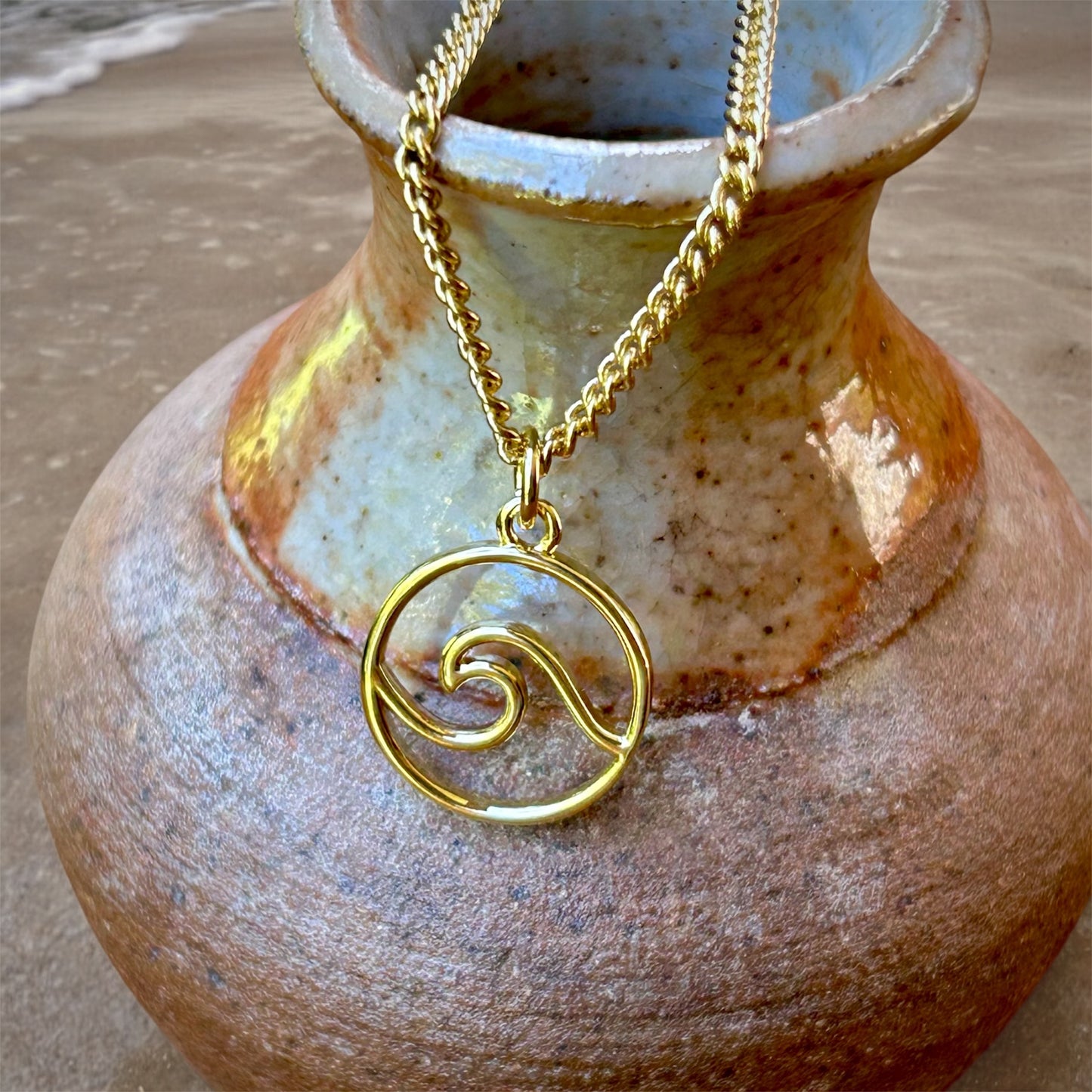 Necklace "Golden hour" Wave Charm