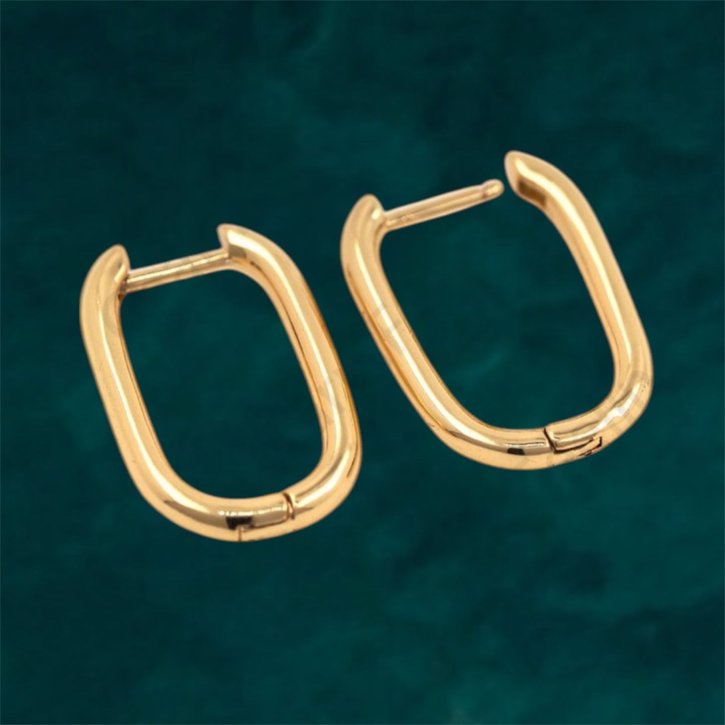 Oval Hoops - Flower Charm