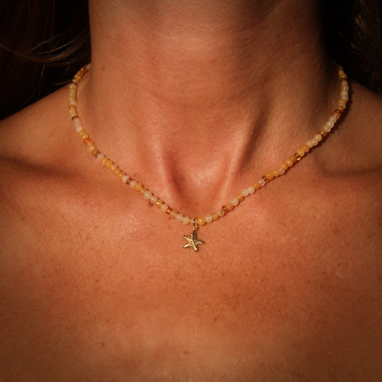 Gemstone Choker – Yellow Aventurine & Starfish