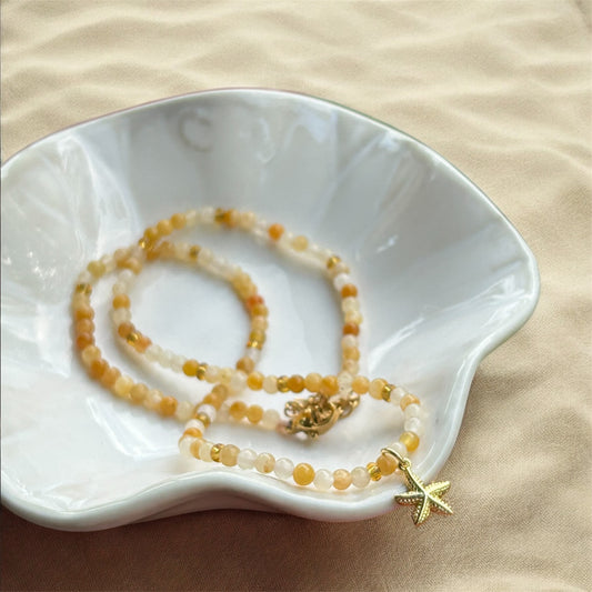 Gemstone Choker – Yellow Aventurine & Starfish