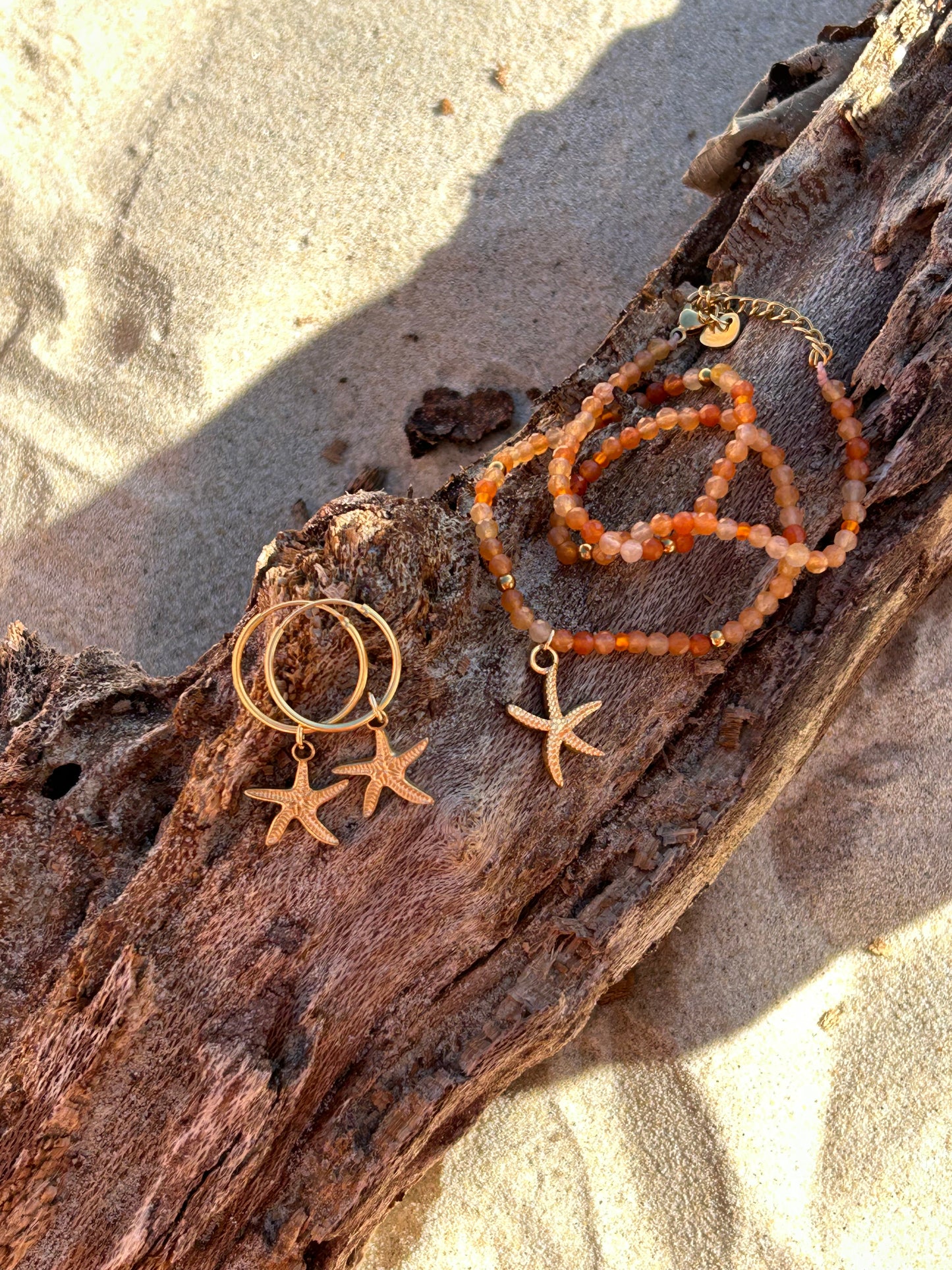 Gemstone Choker –Red Aventurine & Starfish