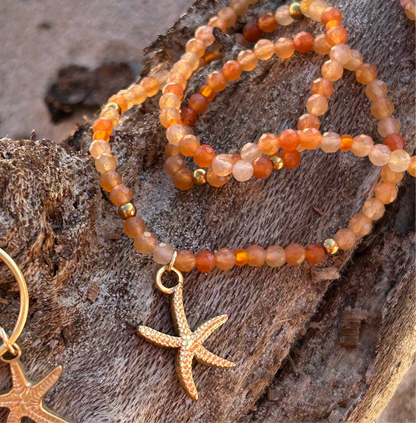 Gemstone Choker –Red Aventurine & Starfish
