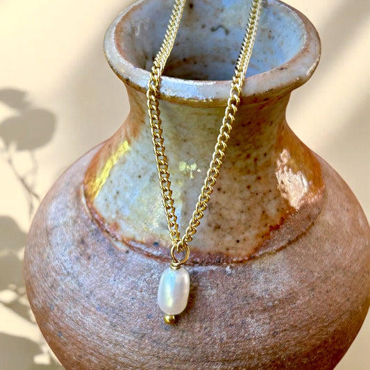 Necklace "Golden hour" Natural Pearl