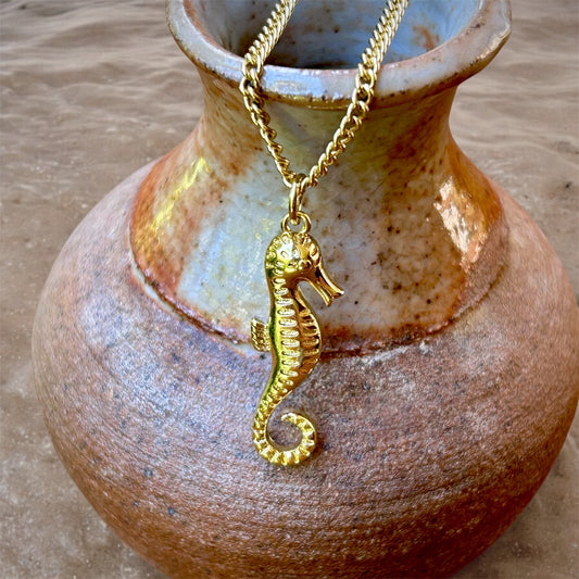 Necklace "Golden hour" Seahorse