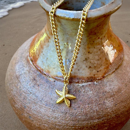 Necklace "Golden hour" Starfish