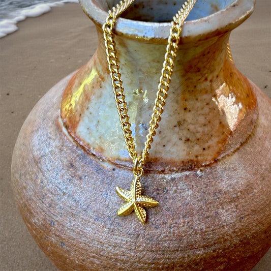 Necklace "Golden hour" Starfish
