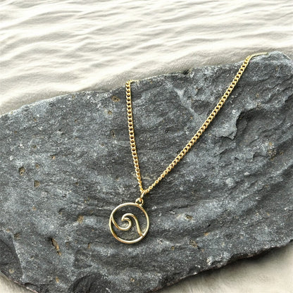 Necklace "Golden hour" Wave Charm