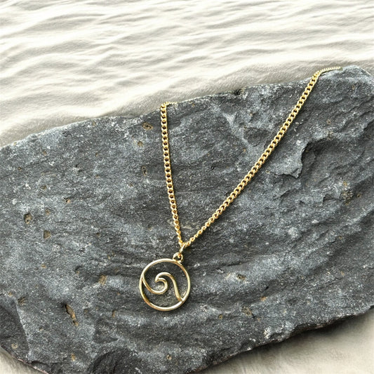 Necklace "Golden hour" Wave Charm