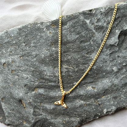 Necklace "Golden hour" Mini Whale Tale