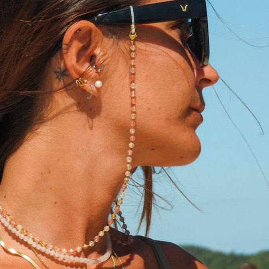 Multifunctional Gemstone Sunglass Chain Tigerseye
