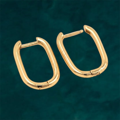 Oval Hoops - Flower Charm
