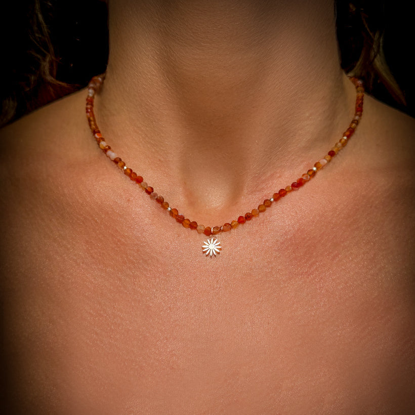 Red Aventurine Daisy Flower