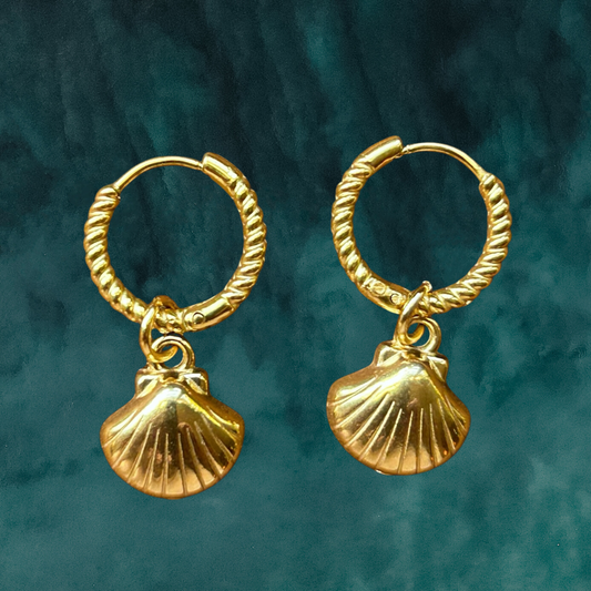 Small Twisted Hoops - Big Shell