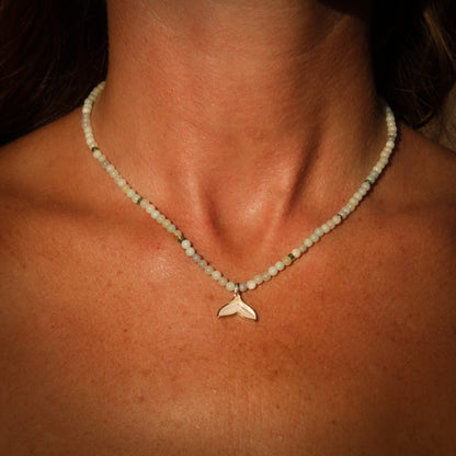 Gemstone Choker – Green Aventurine & Whale Tale