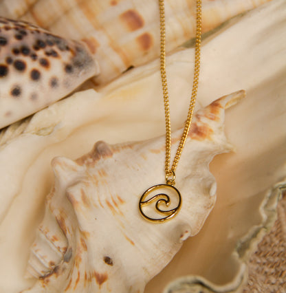 Necklace "Golden hour" Wave Charm